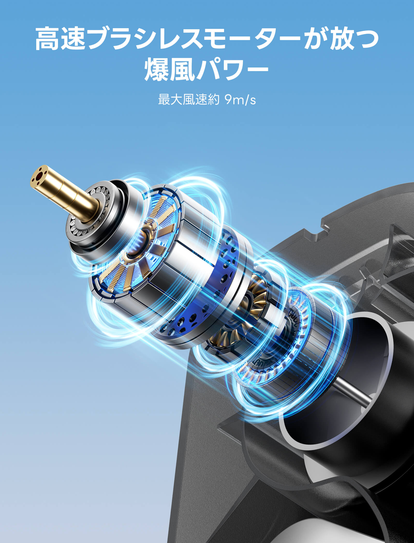 Flow 6000mAh | 大風量 腰掛け扇風機